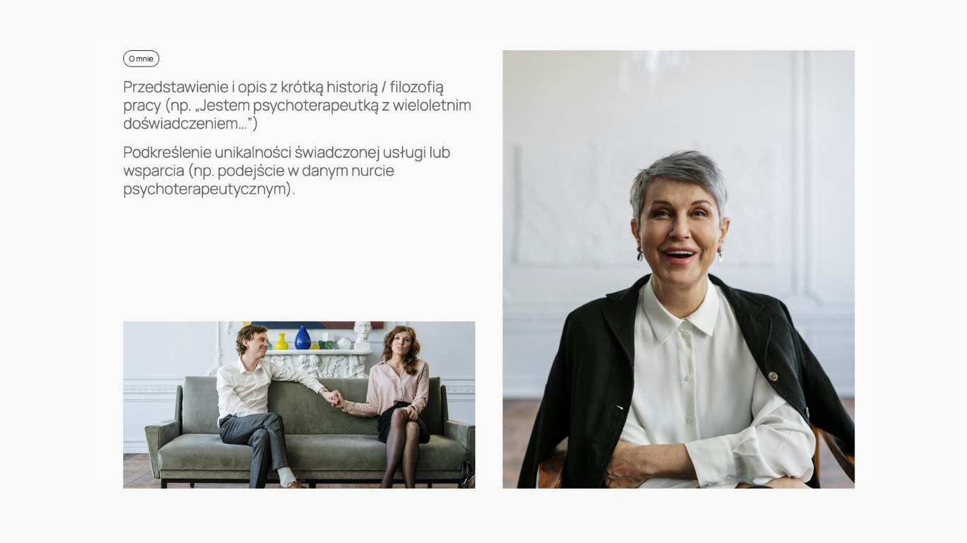 Elegancka strona internetowa dla psychoterapeuty