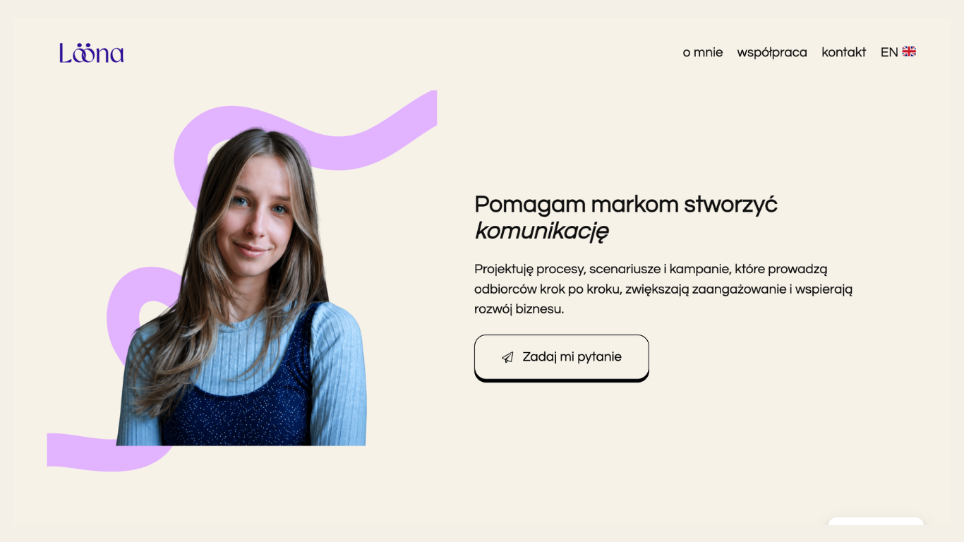 Strona wizytówka dla marki osobistej [Loona]